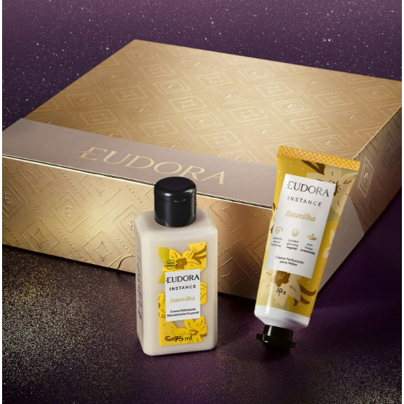 Kit Presente Natal Eudora Instance Baunilha em Oferta na Shopee