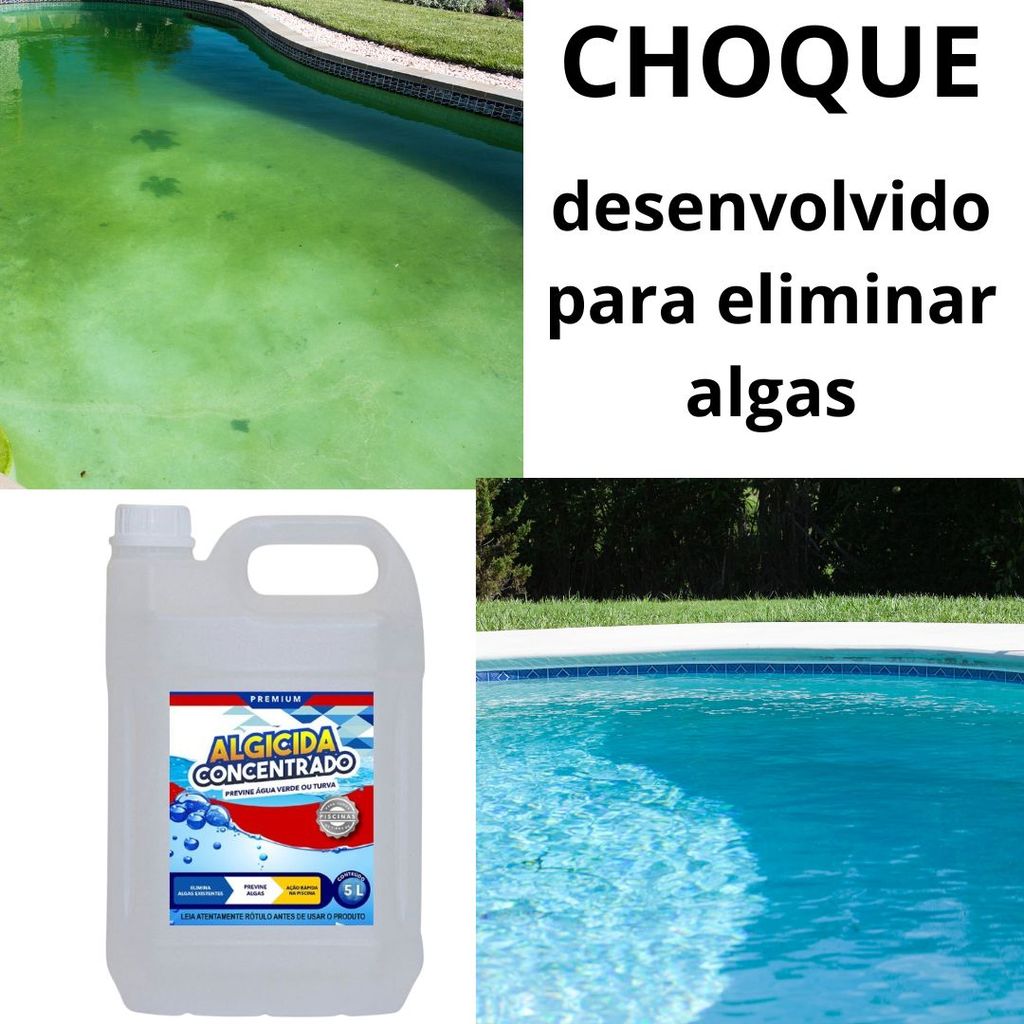 Choque Concentrado Elimina Algas Piscina Verde Controlada 5 L em Oferta na Shopee