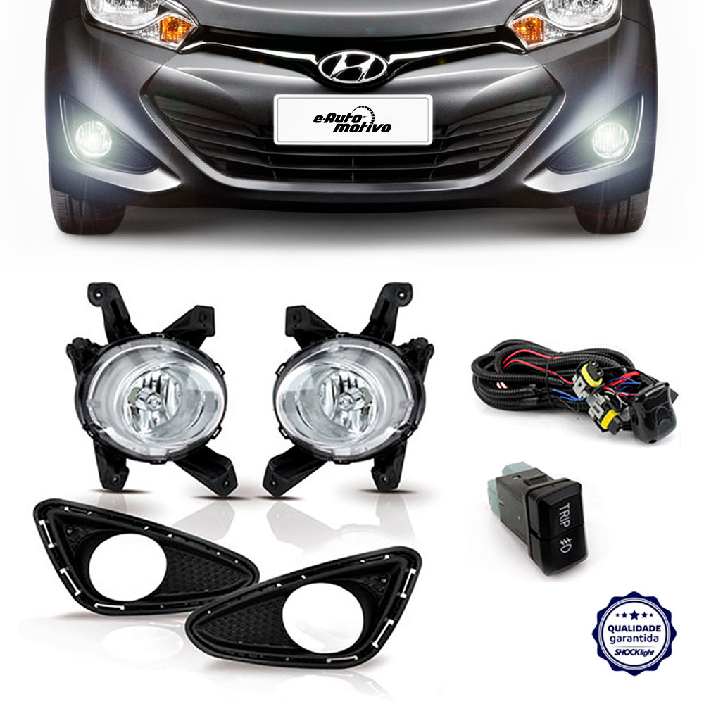 Farol de Milha Hyundai HB20 2012 a 2015 Shocklight Auxiliar Neblina Botão Original Kit em Oferta na Shopee