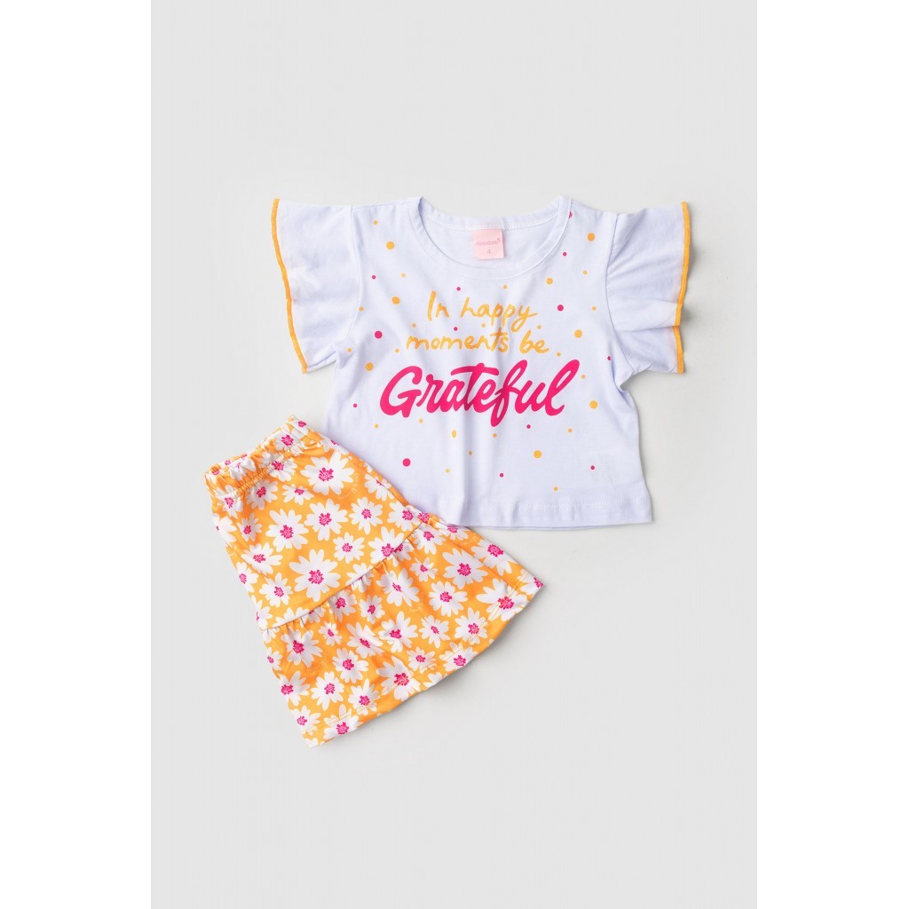 Conjunto Infantil Feminino Agradecer Pelos Momentos em Oferta na Shopee