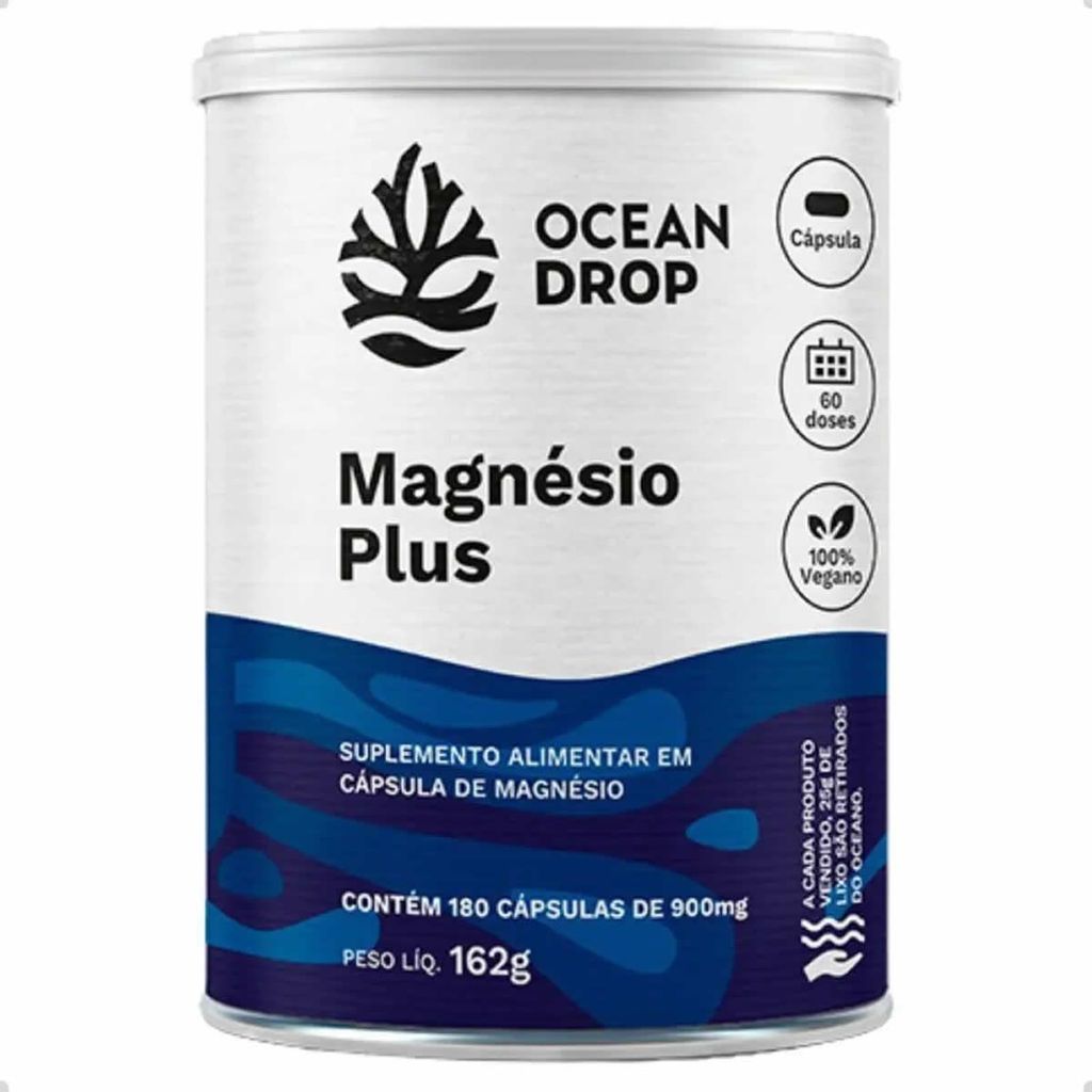 Magnésio Plus - 180 Cápsulas - Ocean Drop
