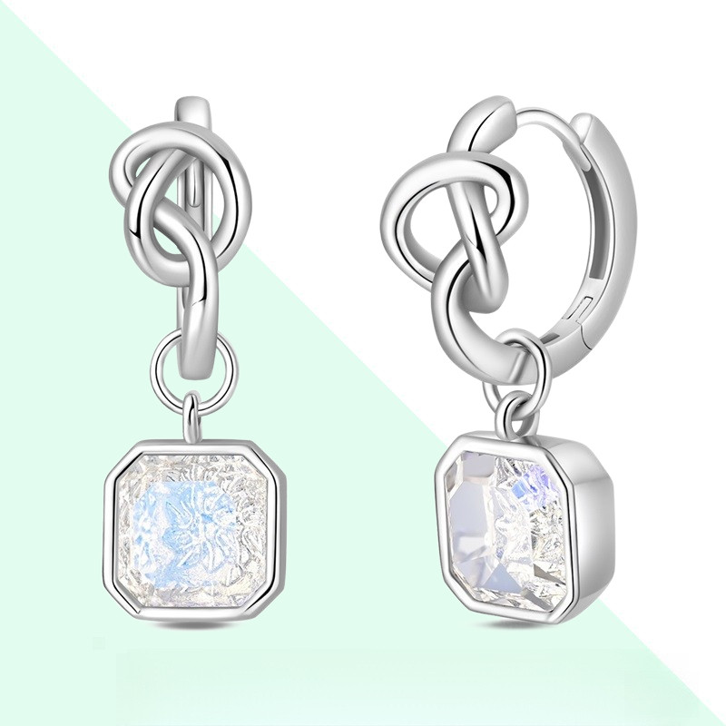 Brincos femininos S925 prata doce cubo açúcar brincos luar brincos moda presentes de aniversário