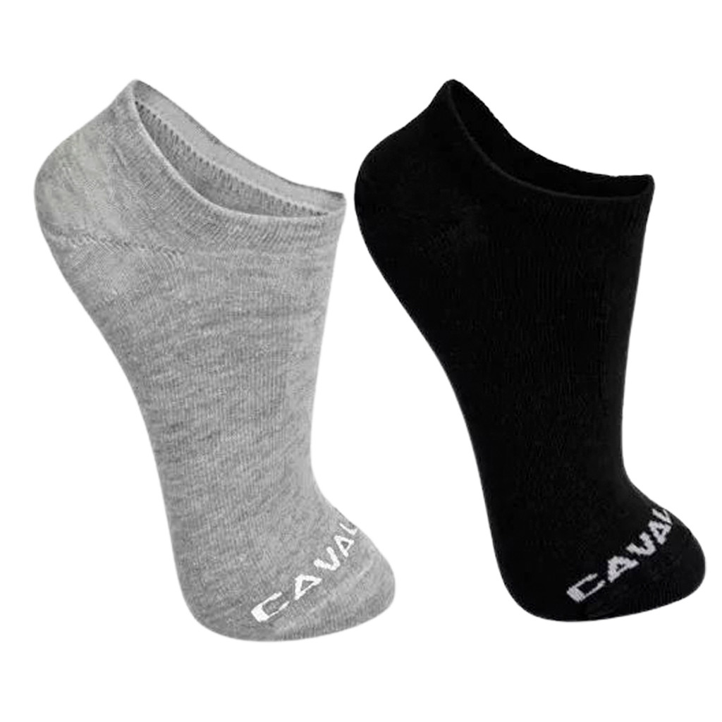 Kit Meia Cavalera Soquete Preta e Cinza