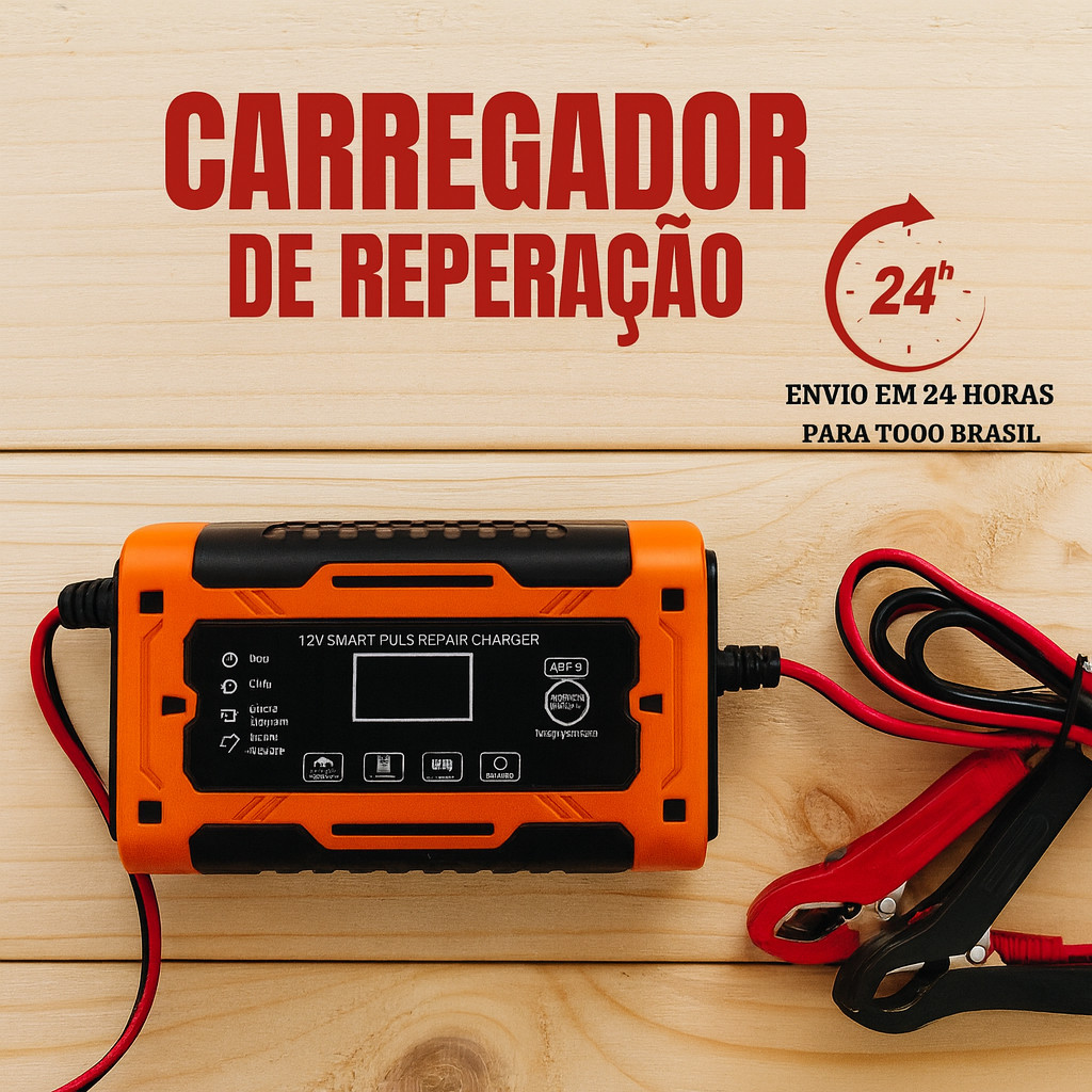 Carregador Bateria 12v Bivolt Inteligente Digital 4ah até 100ah Carro Pickup Jet Ski Universal