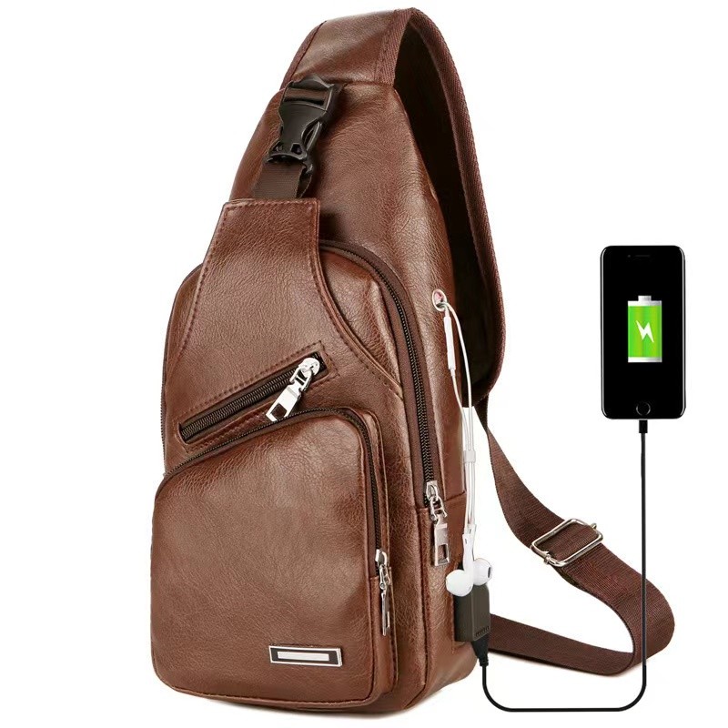 Pochete Couro Masculina Feminina Casual Bolsa De Peito em Oferta na Shopee
