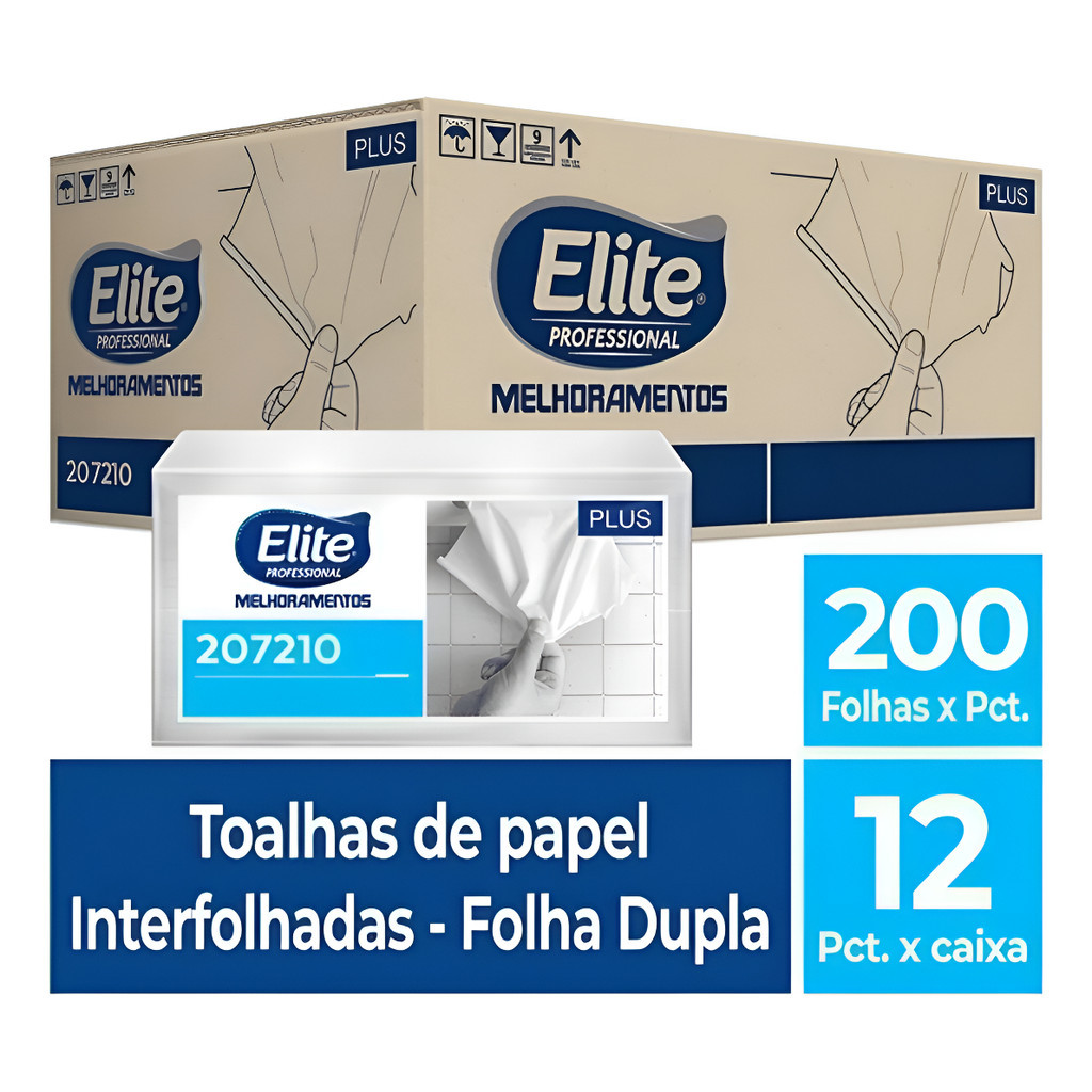 Papel Toalha Int. Folha Dupla 2400 Folhas De Mão 207210 Elite Melhoramento Softys em Oferta na Shopee