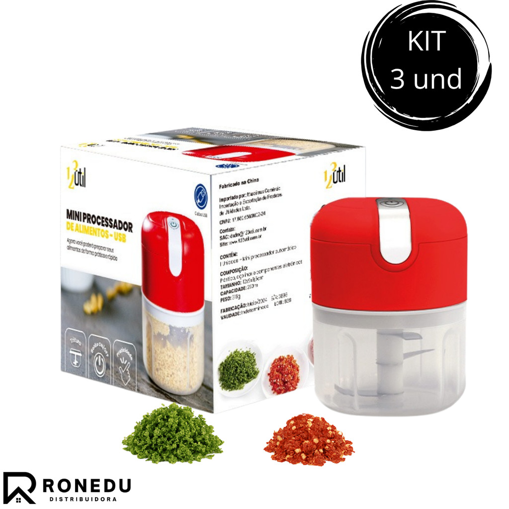 Mini Processador para Alimentos Elétrico Usb Sem Fio Recarregável - 123 UTIL, Picador, Triturador em Oferta na Shopee