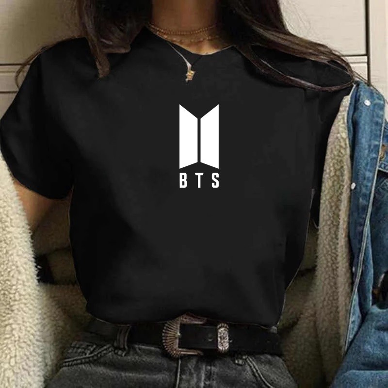 Camiseta Blusa BTS Camiseta Feminina Preta Kpop Bts Blackpink Blusinha Básica