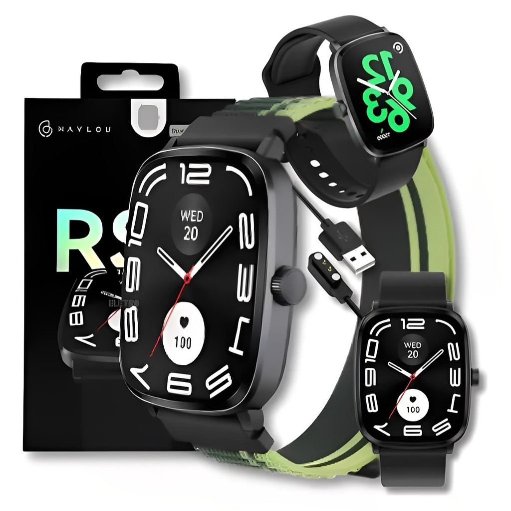 Relógio Inteligente SmartWatch Haylou RS5 2.01"AMOLED BluetoothCalling À Prova D'água Esportivo 20day Endurance
