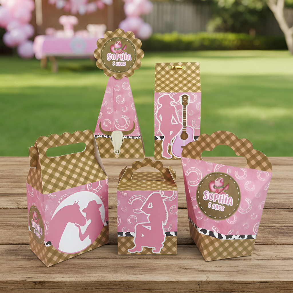 Personalizados Boiadeira Country Cowgirl 2 Lembrancinha Aniversário Kit Festa Infantil Decoração Ana Castela