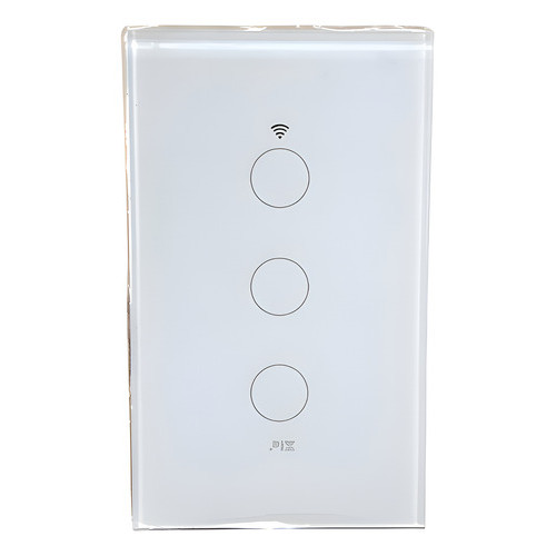 Interruptor Inteligente Pix 3 Botões Touch Alexa Modulo 3 Branco