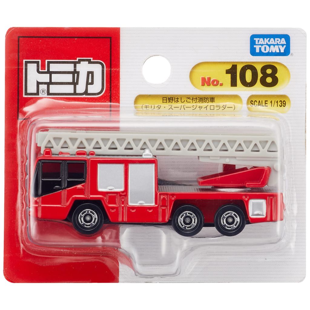 Takara Tomy Tomica No. 108 Hino Caminhão de Bombeiros com Escada (Blister Pack) Carro de Brinquedo em Miniatura para C…