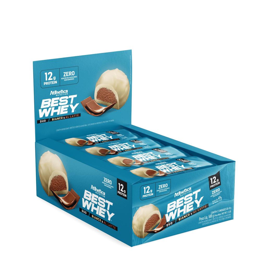 Best Whey Bar (Display com 12 Barras de 49g) Duo Bianco & Al Latte