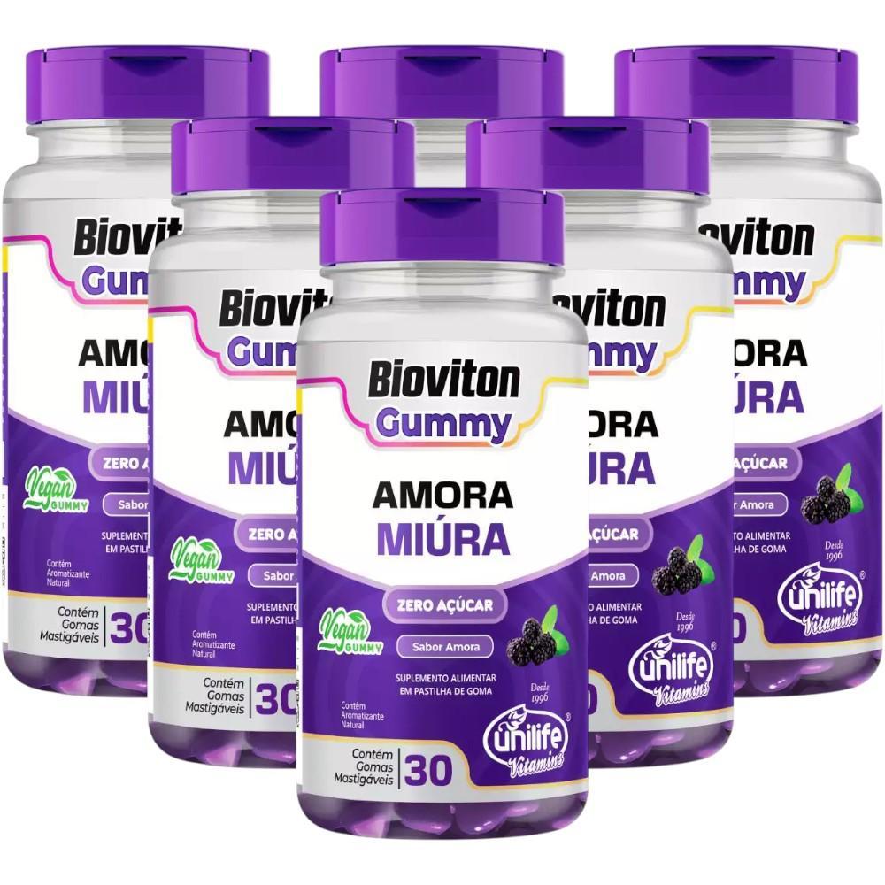 Kit Bioviton Gummy Amora Miúra Com 6 Potes De 30 Gomas Cada