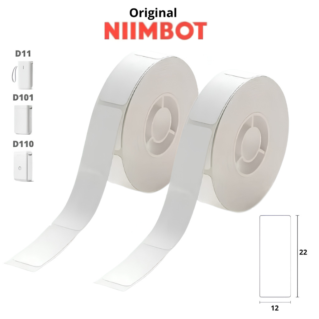 2 Rolos Papel Etiqueta Niimbot D110 D101 D11 12x22mm (560un)
