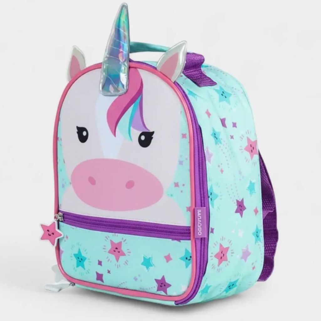 Lancheira Infantil Bagaggio Unicórnio - Verde Água