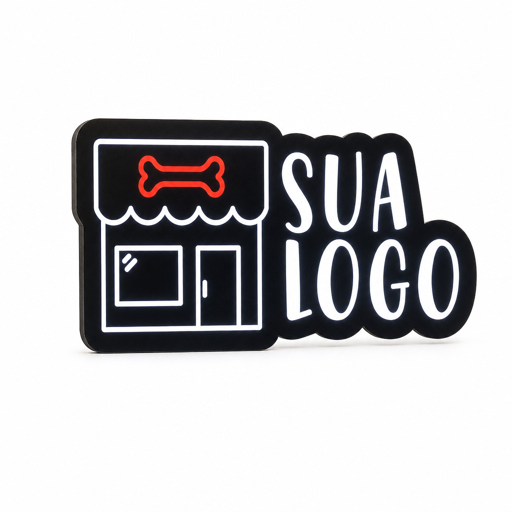 Luminoso Personalizado Pet Shop - Sua Logo - Decoração Pet