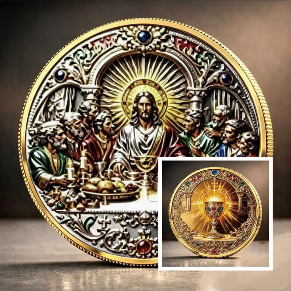 Limited Edition Lucky Coins Themed Around the Holy Grail of Jesus (Game & Anime) - DIY Handmade Board Game Collectibles