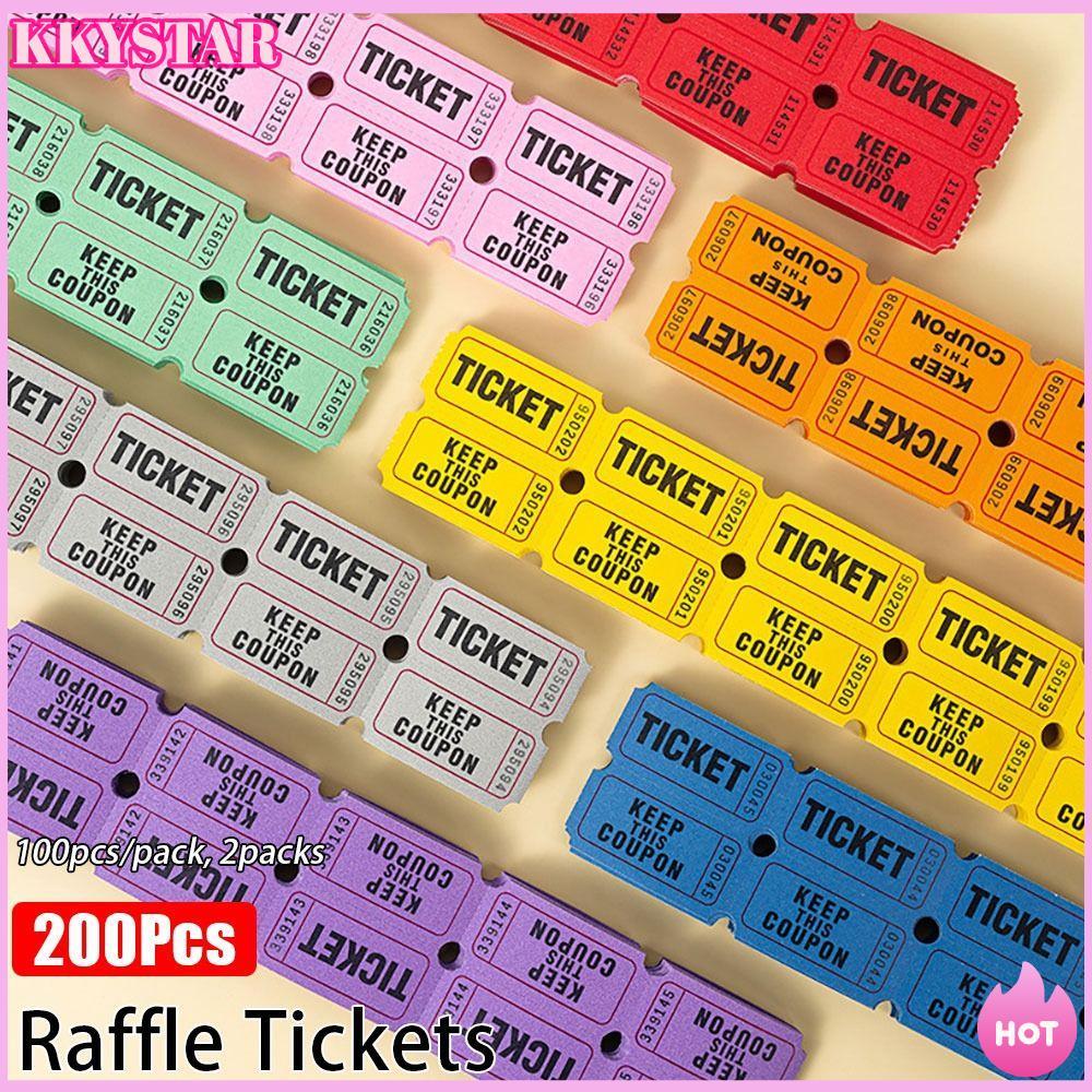 KKXYSTAR 200 Unidades De Ingressos De Rifa , Etiquetas De Papel Únicas Para Eventos De Comemoração Em Sala De Aula , Beb