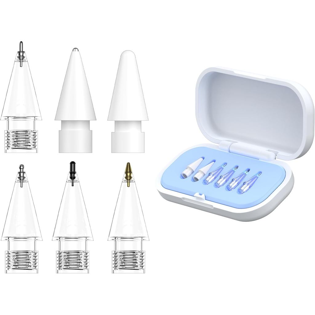 Conjunto de 6 Pontas de Reposição para Apple Pencil Pro/2ª/1ª Geração/USB-C, Con