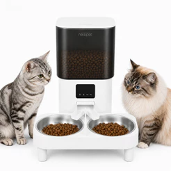 Newpet Alimentador Pet Gato Automatico Wifi Control App Projeta Seu Automatica Alimentação elevada com duas tigelas