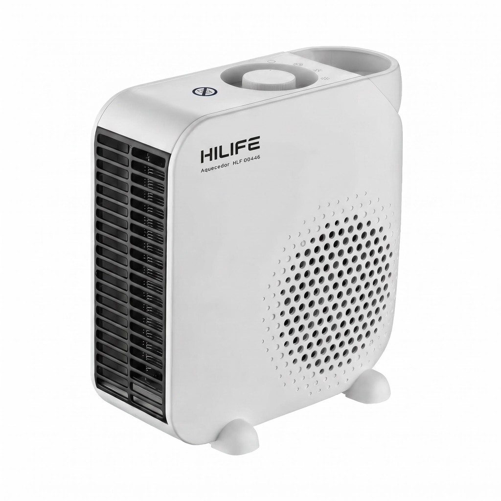 Aquecedor De Ar Elétrico Portátil Hilife 3 em 1 Versão 127V 1500W / Versão 220V 2000W Branco