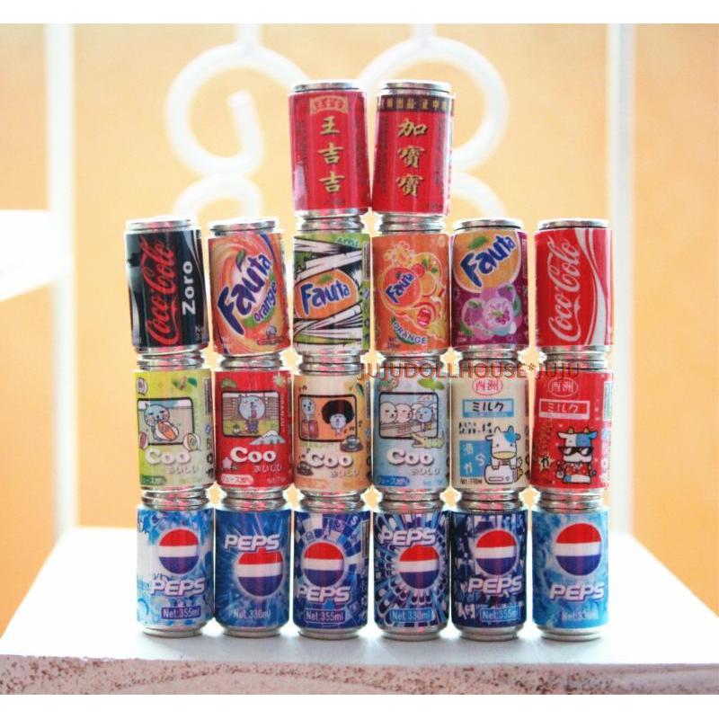 Mini brinquedo em miniatura comida brinquedo argila cena liga Pepsi chá de ervas modelo de bebidas frescas vários conjun