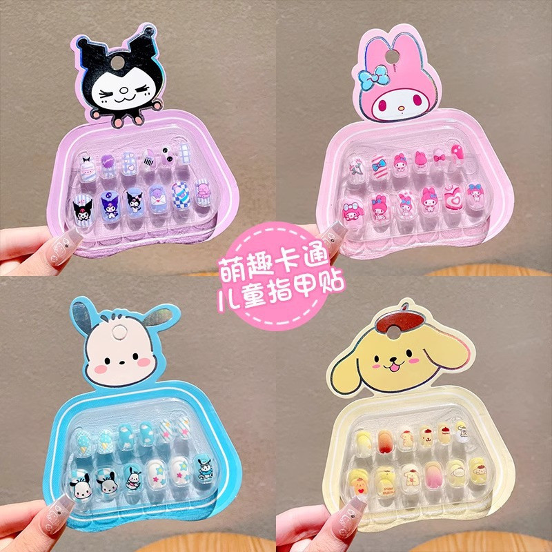 Crianças Kuromi Manicure remendo destacável geléia cola bebê vestindo prego remendo menina adesivo de unhas — imagem 2 de 2
