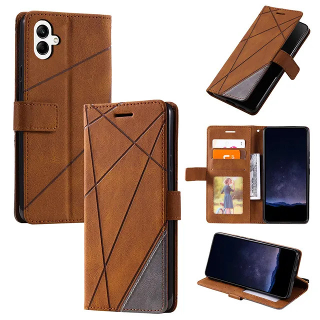 Samsung A07 A17 A37 A57 A06 A16 A26 A36 A05 A15 A25 A35 A55 A14 A24 A34 A54 A13 A23 A33 A53Grid Pattern Flip Wallet Book