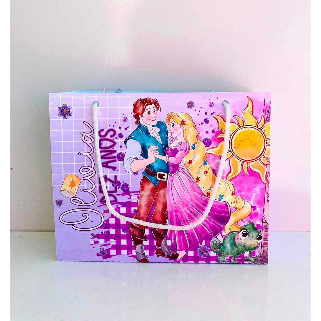Sacolinha Personalizada Enrolados Lembrancinha Festa Infantil Rapunzel