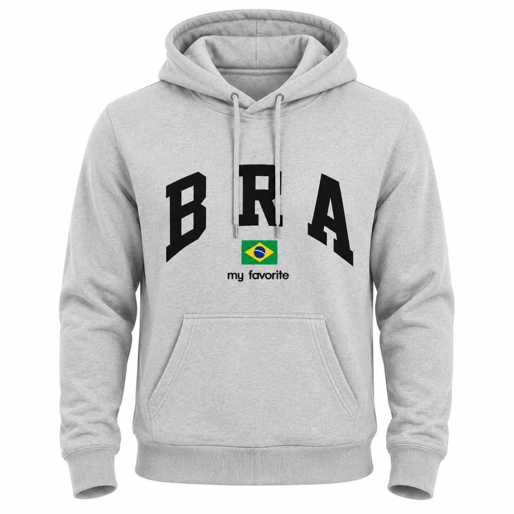 Moletom Canguru Brasil Seleção Brasileira Copa do Mundo Blusa Premium Unissex (B R A)