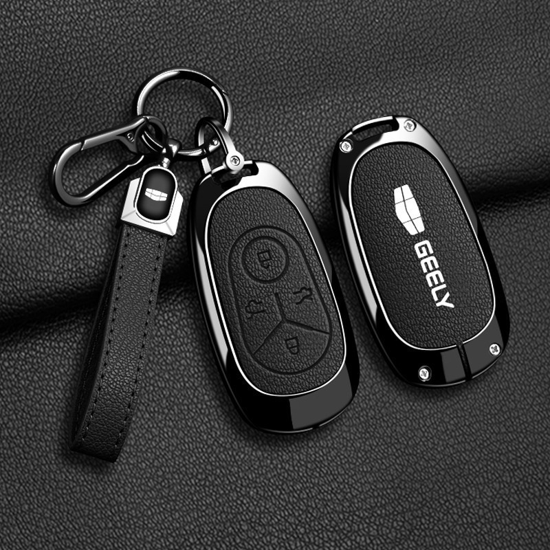 Geely EX2 EX2 Pro EX2 MAX Geome Capa Chave Do Carro EV Chaveiro Liga De Zinco Couro Caso Para Geely 2025-2026 Acessório
