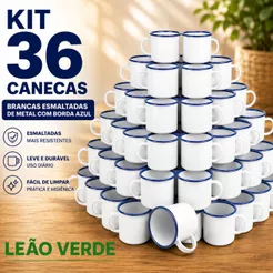 Kit 36 Canecas 150ml BRANCA de Metal Esmaltadas De Café Retro Xicaras De Chá Retro