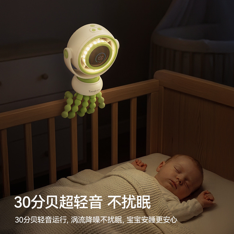 Ventilador De Carrinho Polvo Com Oscilação , Para Carrinhos E Atividades Ao Ar Livre , Recarregável Por USB Luz Noturna 