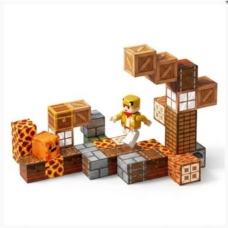 Blocos Magnéticos Mundo Pixelado Tema Deserto 32 Peças - Sembo Block