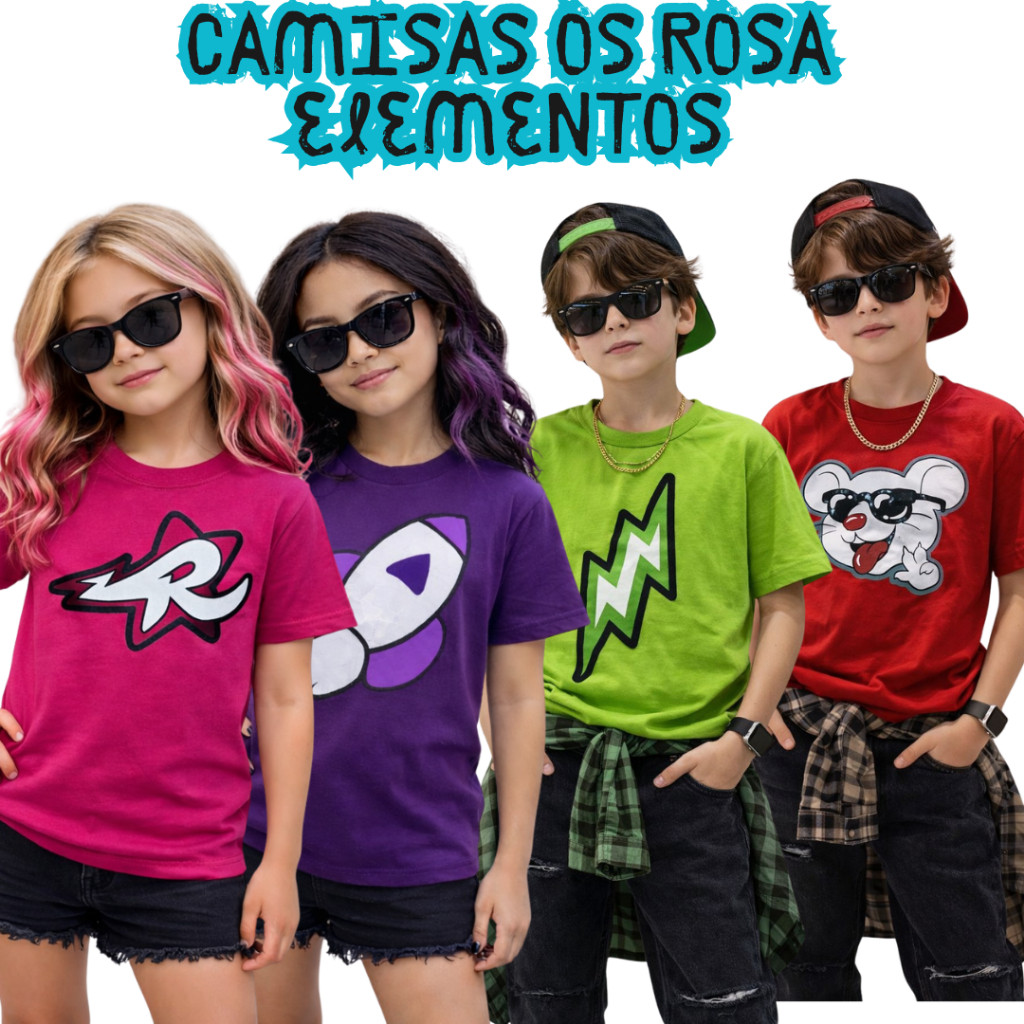 Camiseta Infantil Feminina E Masculina Os Rosa Emily Vick Com Estampa Exclusiva Dos Novos Elementos Minimalista Premium