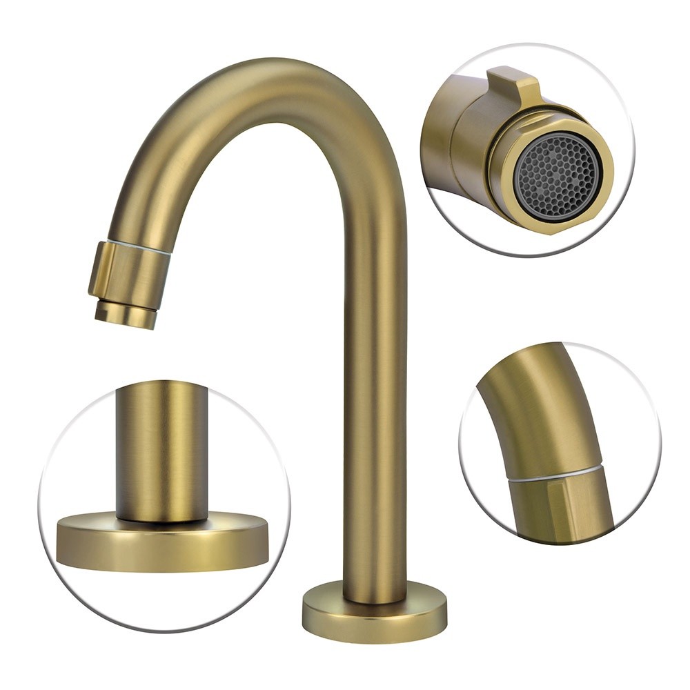 Torneira Banheiro Lavatório Pratica Clean Dourada Gold Metal Pia Lavatorio Moderno — imagem 2 de 2