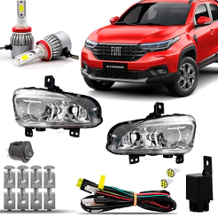 Kit Farol Milha Farolete Auxiliar Cibie Neblina Completo Strada 2020 2021 2022 2023 2024 Super Led 6000k