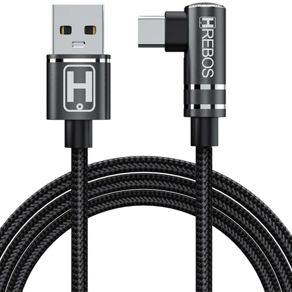Cabo USB Turbo 3 0A Tipo C Lateral 90 Graus Hrebos Hs 180