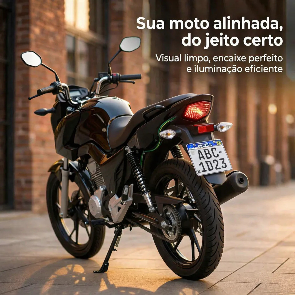 Olho De Gato Luz Placa Titan Fan Start 160 Olho De Led Para Moto Modelo Original ENVIO IMEDIATO — imagem 2 de 2
