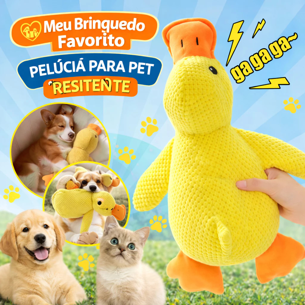 Brinquedo de pelúcia para animais de estimação de pato amarelo, brinquedo Anti-mordida, vem com função de entretenimento