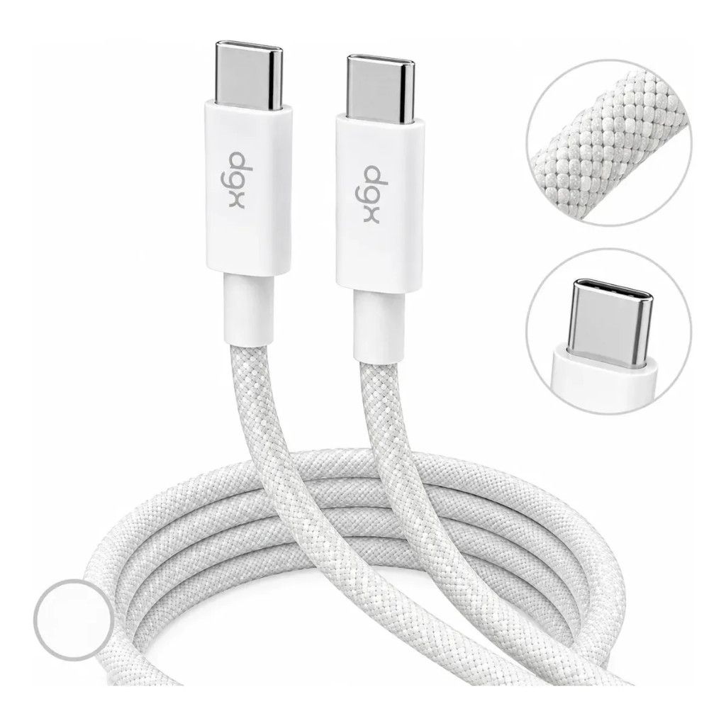 Cabo Carregador Celular Smartphone Trançado Nylon Dgx Tipo C De 60W 1metro Para 
