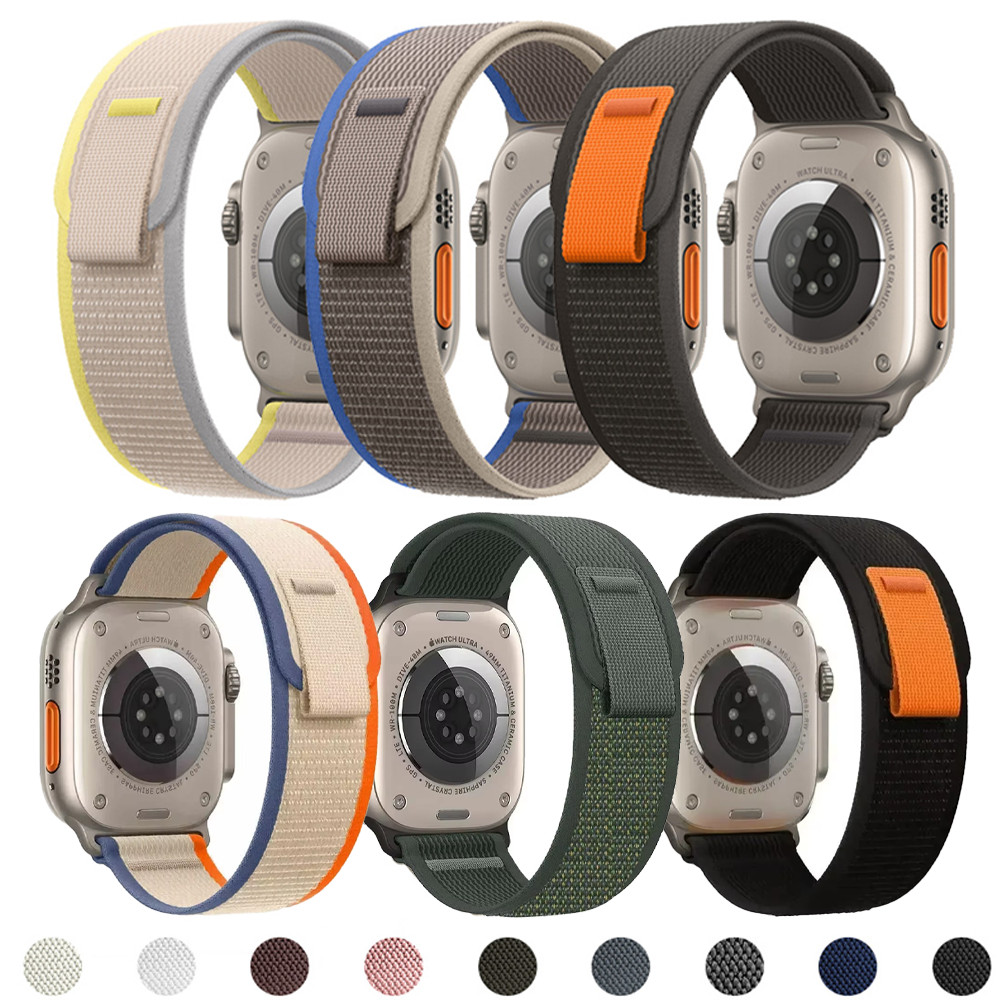 Kit 2 Pulseira Nailon Para IWatch Apple Watch Ultra 3 2 Series 11 10 9 8 7 SE 3