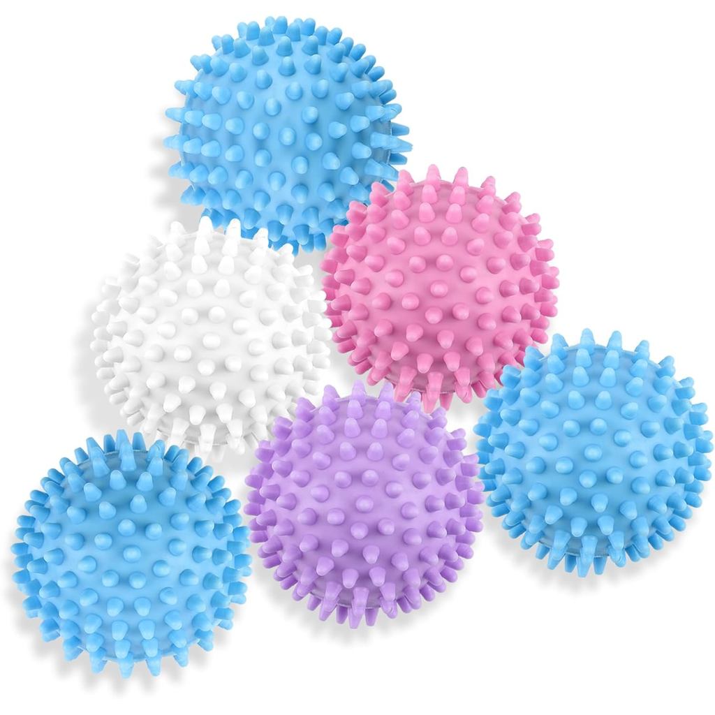 Pacote com 6 Bolas de Lavanderia para Secadora, Bolas Reutilizáveis para Lavanderia, Pacotes de Pellets Plásticos para A