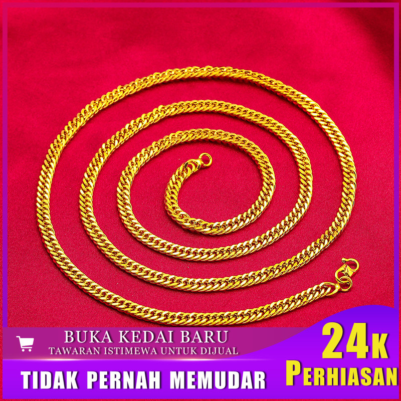 Areia ouro feminino colar vietnã areia ouro senhoras chefe colar feminino fivela colar atacado comprimento Extra 70CM co