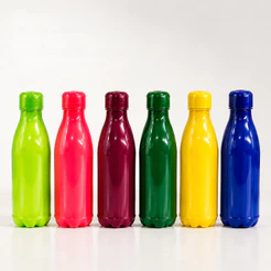 Kit 6 Garrafas Pet Paris 600ml Cores Sortidas Cozinha Água