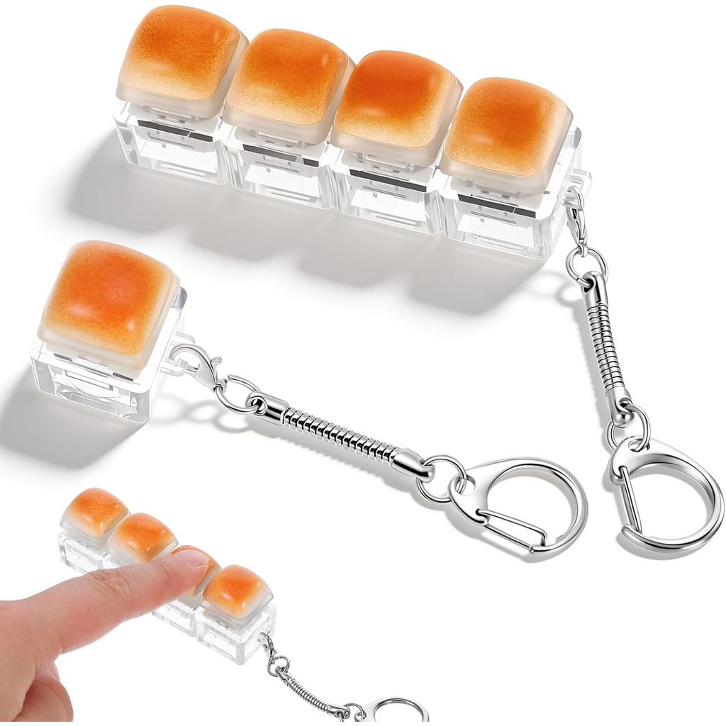 2 Peças de Brinquedos Anti-stress em Forma de Teclado, Chaveiro Fidget Clicker, Brinquedos de Teclado Silenciosos e Fofo