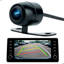 Câmera De Ré KX3 Full HD 1080p RCA Universal Com Linhas De Estacionamento Dupla Função