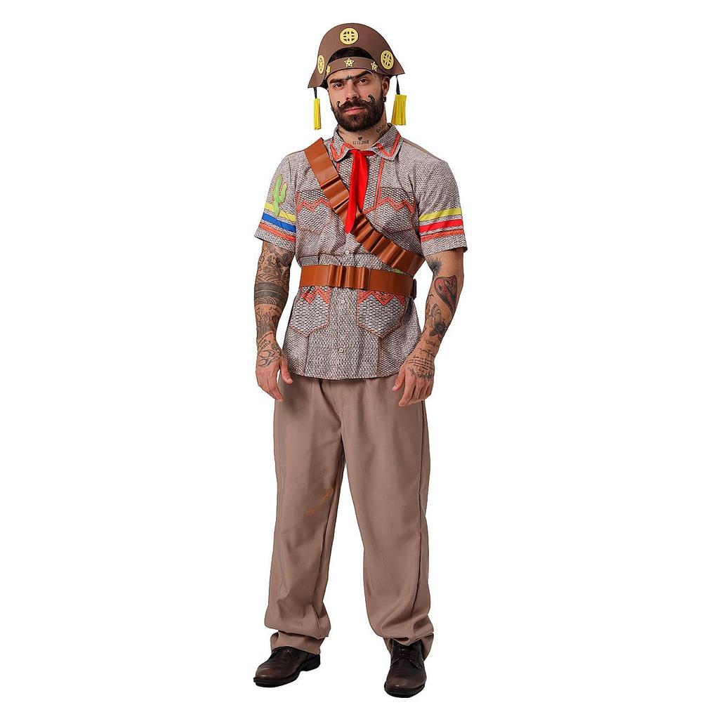 Roupa Cangaceiro Adulta Masculina Fantasia de Festa Junina GG 48 - 50