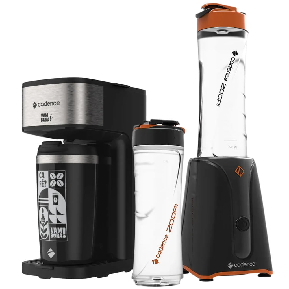 Kit Black Cadence - Cafeteira Vambora e Blender Zoop Contrast